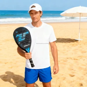 Pro Series Padel Racket 24K Carbon Fiber FIP Approved Lightweight Teardrop 370g