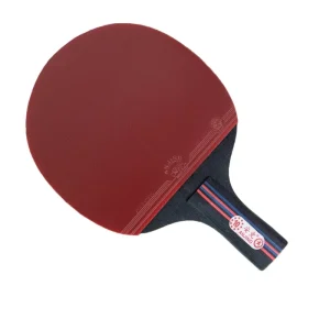 Pro Table Tennis Racket Carbon King Competition Grade Blade Thick Wood Weighted Handle Red Black Rubber