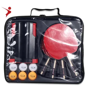 Professional 4 Player Table Tennis Racket with Retractable Table Tennis Net Set Table Tennis Paddle and Ping Pong Racket