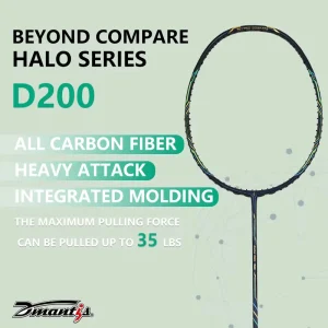 Professional 5U Carbon Fiber Badminton Racket Soft PU Grip D200 78g 67.5cm Elastic Strings Defensive/Offensive Factory