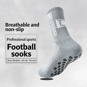 Professional Anti Slip Football Socks Non Slip Soccer Grip Socks For Men Breathable Mid Calf Athletic Training Sports Stockings
