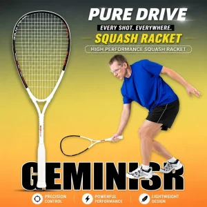 Professional Carbon Fiber Squash Racket Pre-strung 22-24lbs 14×19 Pattern 225g Lightweight for Advanced