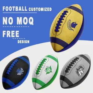 Professional Custom Logo Durable Pu Leather Rugby Football Size 3 6 9 American Football