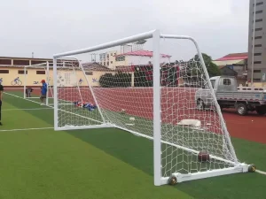 Professional Customized Full-Size Portable Aluminum Alloy Heavy Duty White Soccer Football Futsal Goal Court Equipment