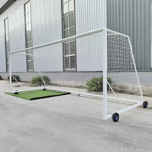 Professional Full Size 24×8 Ft Aluminum Portable Soccer & Football Goal Freestanding Movable Training Equipment