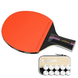 Professional Grade Table Tennis Racquet Model 329 Single Double Long Handle 5 Ply Poplar Wood Pimples Rubber Center Focus