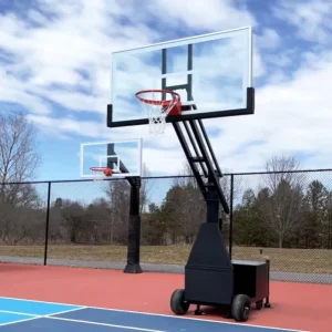 Professional Heavy Duty Portable Adjustable Height Basketball Hoop Tempered Glass Backboard Indoor Outdoor OEM