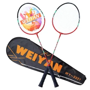 Professional Iron Alloy Badminton Racket Set High Hardness Badminton Gear