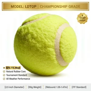 Professional Match Tennis Balls 2.5 Inch 59g 1.35-1.47m Rebound 57% TTL Wool Blend High Bounce Fast Ball Speed OEM ODM