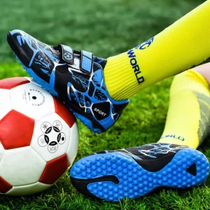 Professional Match Training Soccer Shoes Kids Low Top Unisex Active Play Cleats Long Studs PU Upper Autumn Winter Summer