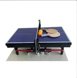 Professional Mini Table Tennis Table 55cm Desktop Ping Pong Table with Red Frame MDF Tabletop for Office Stress Relief