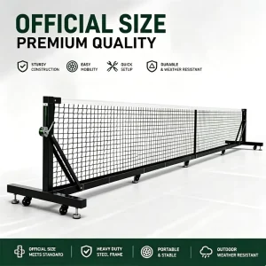 Professional Mobile Tennis Net System with Wheels Heavy Duty Steel Tennis Court Equipment for Indoor Outdoor
