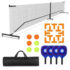 Professional Pickleball Game Net Court System Full Set Including Frame Net Carrying Bag with Metal Stand for Children Training
