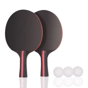 Professional Ping Pong Paddle Advanced Training Table Tennis Racket with Carry Case 7 Ply Wooden Blade with Long Handle