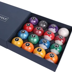 Professional Pool Balls 2-1/4 Inch 16 Balls Set Resin Cue Ball for Sports for Pool Tables