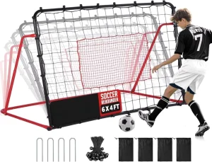Professional Portable Foldable Goal Post Adjustable Soccer Football Rebound Net Board Indoor Outdoor Kids Training Equipment