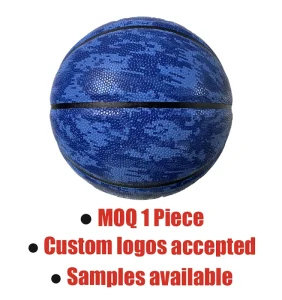Professional Size 7 Camouflage Blue Basketball Moisture Absorbing Anti slip PU Basketball Ball for Indoor Outdoor Training