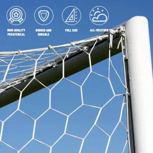 Professional Soccer Goal Net Replacement Nylon 4″ Hexagonal Upgraded Weather Resistance Enhanced Break Strength