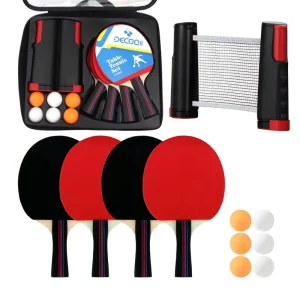 Professional Training Table Tennis Racket Set Color Handle Ping Pong Straight Racket Four Balls Manufacturer Export