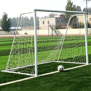 Professional Wear Resistance White Football Goal Thickened Steel Pipe Eco Friendly Easy Assembly Portable Metal Soccer Goals