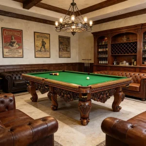 Professional White Pool Table 4.5cm Industrial Slate Carved Solid Oak Classical Vintage 7ft 8ft 9ft Tournament