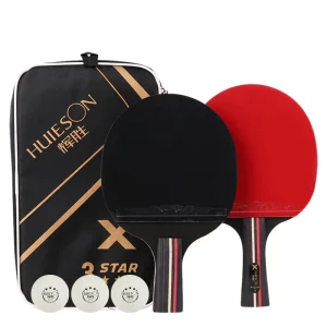 Professional Wood Ping Pong Bat Set for Beginners Table Tennis Racket with 3 Balls