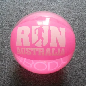 Promotion 6 Panels pink Inflatable Beach Ball with logo Print