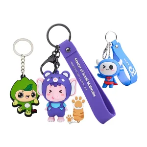 Promotional Sublimation Mini Bag Accessory Custom Design Logo PVC Cartoon Mario Soft Decoration Car Handbag Keychain
