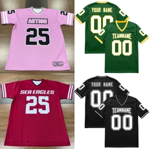 Pure Custom Men American Football Jersey Street Wear Trendy Football Shirts Design Logo Mesh American Team Fans Football Jersey