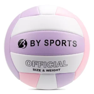 Purple PU Leather Soft Outdoor Volleyball Custom Color Machine Stitching Volleyball