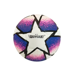 Purple Star Pattern Thermal Bonded Lightweight Size 5 Soccer Ball Premium PU for Team Sports Match Training