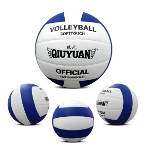 QIUYUAN Professional Training Volleyball Size 5 Soft-Touch Microfiber PU Match Ball for Indoor League and Beach Sports