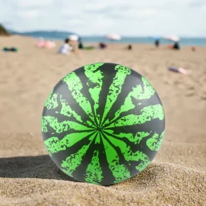 Qiqiang PVC Creative Travel Beach Toys for Parent Child Outdoor Simulation Watermelon Inflatable Plastic Ball