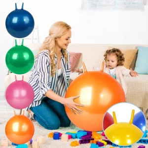 Qiqiang Sensory 45CM Integration Training Toy PVC Croissant Ball Inflatable and Thickened Bouncing Ball Toy
