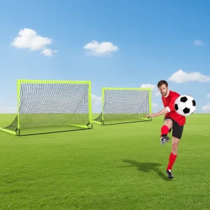 Quick Assembly Soccer Goals 8’x6′ All Weather Steel Frame Goal Football Set Post with Net Factory Manufactured Court Equipment