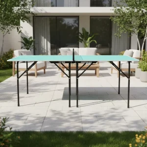 REACTOR YT103 Midsize Foldable Wooden Table Tennis Table with Net Preassembled Multi Use Indoor