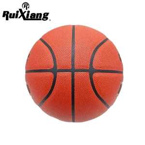 RXB7701 Indoor Training Basketball Size 7 Natural Rubber Bladder 580-620g Weight Custom Logo Printed PU Microfiber