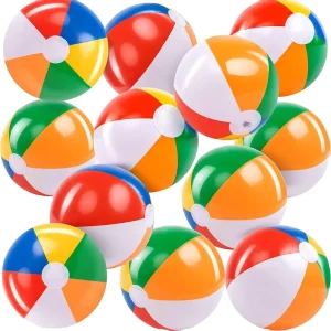 Rainbow PVC Beach Balls Inflatable Swimming Pool Toys for Summer Water Games & Kids Birthday Party Supplies