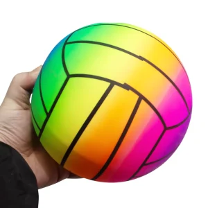 Rainbow PVC Volleyball Durable Plastic Sports Toy Ball Outdoor Beach Pool Game Ball For Kids