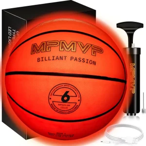 Rechargeable LED Light Up Basketball Size 7 Glow in the Dark Luminous Glowing Rubber Ball 470-500g
