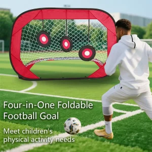 Red Foldable Goal Four in One for Children and Parents Outdoor Sports and Football Training Goal with Rebound Net