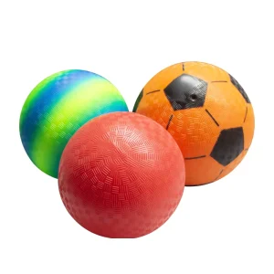 Red PVC Inflatable Toy Playground Ball Anti Slip Textured Bouncy Kick for Kids 3+ Outdoor Sports Games