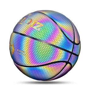 Reflective Basketball Size 7 PU Leather Glow in the Dark Basketball