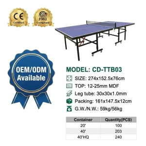 Regular Size Foldable Indoor MDF Outdoor SMC Material PingPong Table Movable Table Tennis Tables