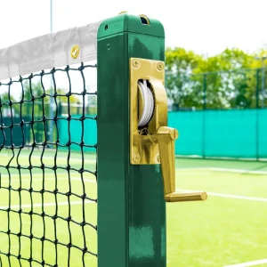 Regulation Size Square Pickleball Net System Posts for Hard and Grass Court Surfaces with Sockets