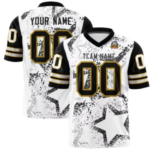 Retro American Football Jersey Shirts Rugby Football Wear Embroidered Name Number Breathable Short Printed