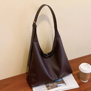 Retro Textured One-Shoulder Bag Women’s Popular Korean Style Elegant Underarm Bag Tote Bag Fashionable for Women