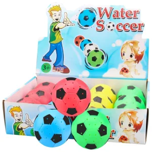 Reusable Water Splash Ball Foam Soccer Pattern Spray Toys Pool Party Summer Outdoor Flying Beach Ball Bounce With Display Box