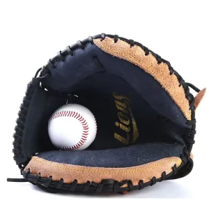 Right Hand Throw Baseball Softball Catcher Glove Thickened Split Faux Leather Non Slip Separated Finger Training Mitt