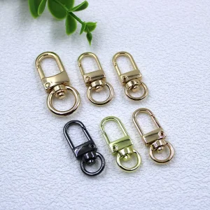Round Ring Swivel Snap Hook Zinc Alloy Metal Spring Snap Hook Bag Hardware for Handbag Lanyard Strap Dog Leash Rope